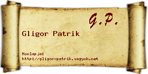 Gligor Patrik névjegykártya